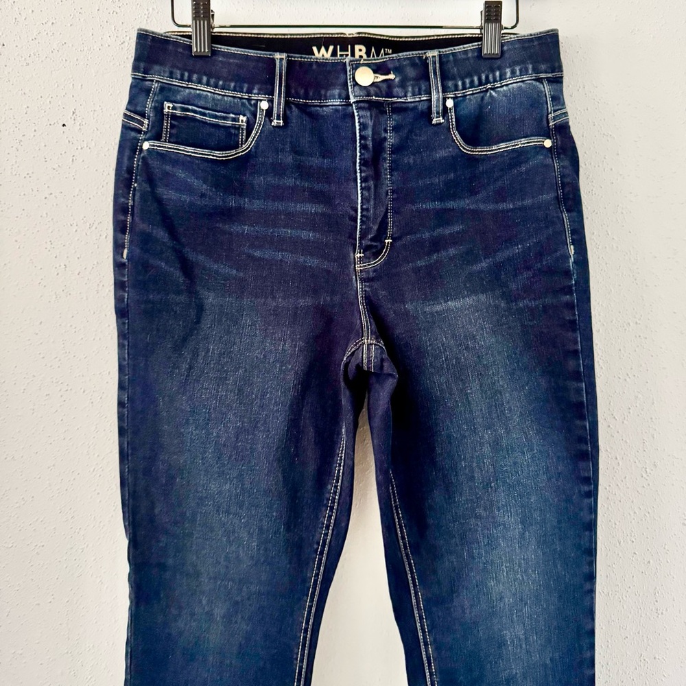 WHBM High-Rise Skinny Jeans Dark Wash Women's Size 10 Elastic Waistband Stretch - Picture 2 of 7